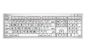 Large Print - Black on White<br>ALBA Slimline Keyboard – Mac<br>